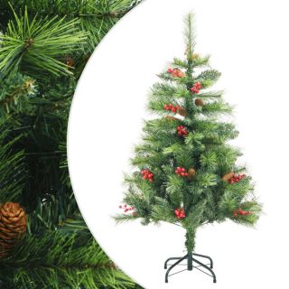 kunstlik hingedega jõulupuu männikäbide ja marjadega, 150 cm