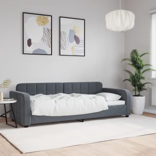 päevavoodi, tumehall, 80 x 200 cm, samet