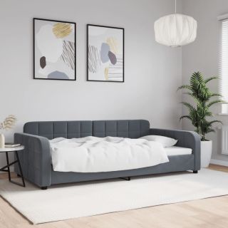 päevavoodi, tumehall, 100 x 200 cm, samet