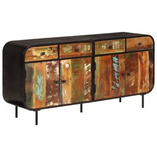 puhvetkapp, 140 x 35 x 70 cm, taastatud puit ja metall