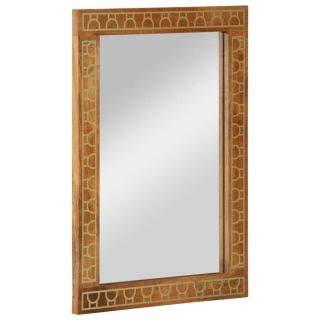 Зеркало для ванной, 50 x 70 x 2,5 см, манговое дерево и стекло