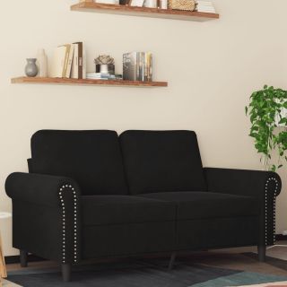 2-kohaline diivan, must, 120 cm, samet