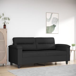 2-kohaline diivan, must, 140 cm, mikrofiiber, kangas