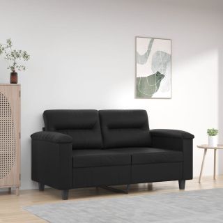 kahekohaline diivan, must, 120 cm, kunstnahk