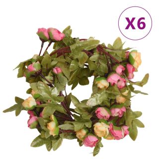 kunstlilledega jõulupärg 6 tk, roosa, 215 cm