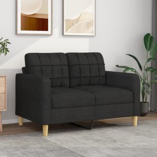 2-kohaline diivan, must, 120 cm, kangas