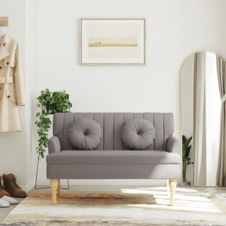 скамейка с подушками, коричневато-серая, 113 x 64,5 x 75,5 см, ткань