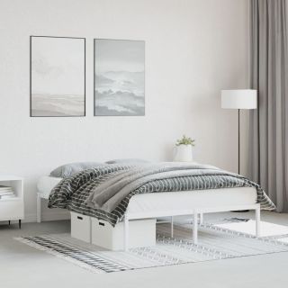 metallist voodiraam, valge, 140x190 cm