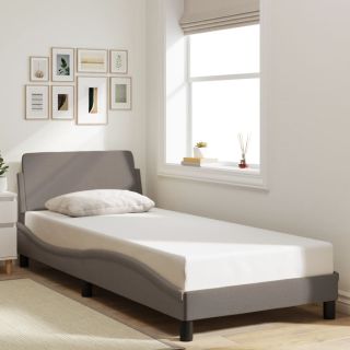 voodiraam peatsiga ilma madratsita Taupe 90x190 cm kangas