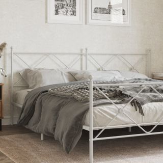 metallist voodipeats, valge, 193 cm