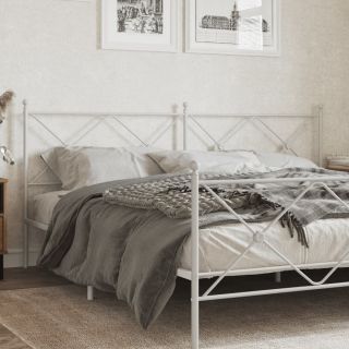 metallist voodipeats, valge, 200 cm
