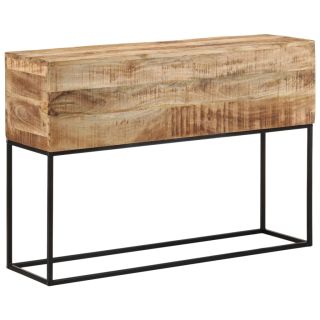 Консольный столик, 110 x 30 x 75 см, необработанное манговое дерево и железо.