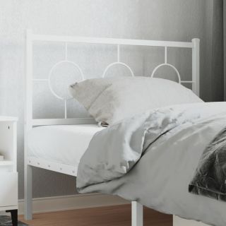 metallist voodipeats, valge, 100 cm