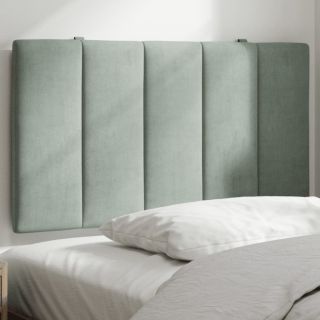 voodipeatsi padi, helehall, 90 cm, samet