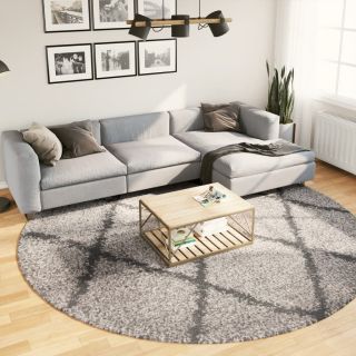 kõrge narmaga vaip PAMPLONA, beež/antratsiit, Ø 280 cm