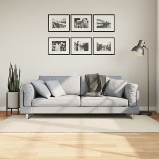 ковер ISTAN, высокая бахрома, глянцевый, кремовый, 100x200 см