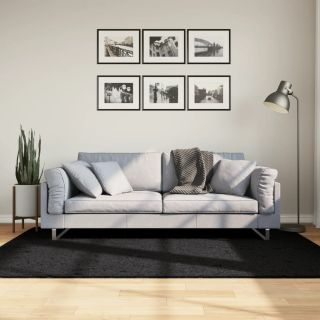 kõrge narmaga Shaggy vaip, must, 140x200 cm