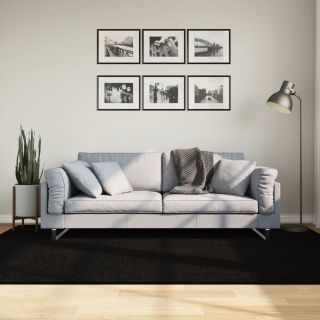 vaip HUARTE, lühikese narmaga, pestav, must, 160x230 cm