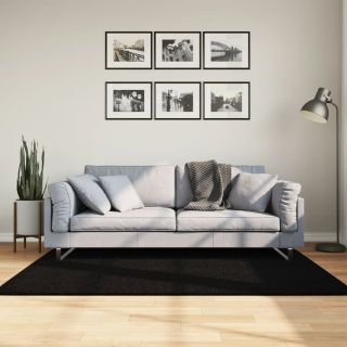 vaip HUARTE, lühikese narmaga, pestav, must, 120x170 cm