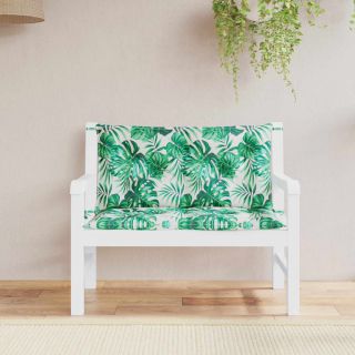 Подушки для сидения садовой скамейки 2 шт., узор из листьев, 100x50x7 см, ткань Оксфорд