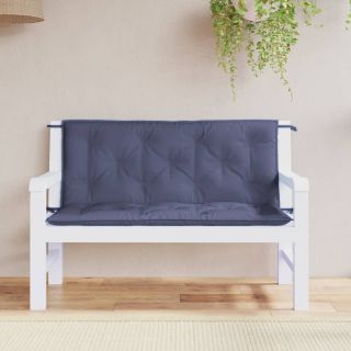 Подушки для сидения садовой скамейки 2 шт., темно-синие, 120x50x7 см, ткань оксфорд
