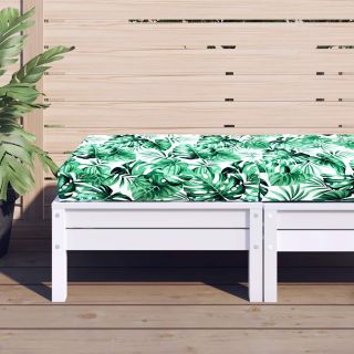 Подушка для сиденья из европоддона, узор «листья», 60 x 60 x 10 см, ткань