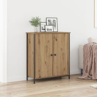Kõrvalkapp Käsitsi valmistatud tamm 70x30x80 cm Töötlemispuu ja teras