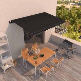 автоматически выдвижная маркиза, 450x350 см, антрацитово-серая