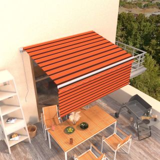käsitsi sissetõmmatav varikatus rulooga, 3x2,5 m, oranž/pruun