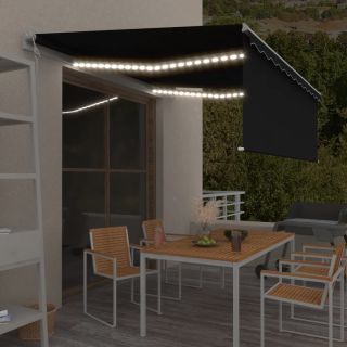 automaatne varikatus LEDi ja tuuleanduriga 4x3 m antratsiithall
