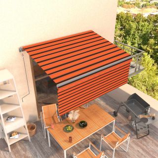 automaatne varikatus rulooga, 3x2,5 m, oranž/pruun