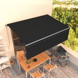 käsitsi sissetõmmatav varikatus rulooga, 4x3m, antratsiithall