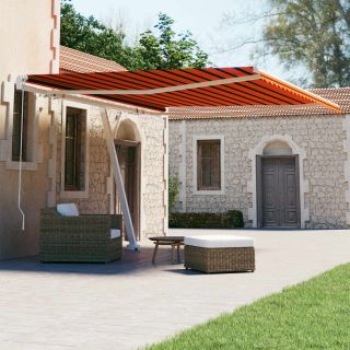 käsitsi sissetõmmatav varikatus 450x300 cm oranž/pruun