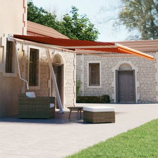 iseseisev automaatne varikatus 450x300 cm oranž/pruun
