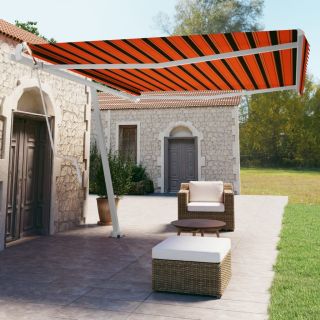 iseseisev automaatne varikatus, 450 x 350 cm, oranž/pruun