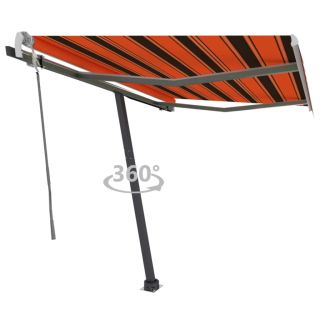 käsitsi sissetõmmatav varikatus 300 x 250 cm oranž/pruun
