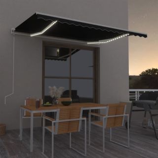 automaatne varikatus, LED ja tuuleandur, 450x350 cm, antratsiit
