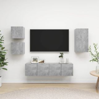 5-osaline telerikappide komplekt, betoonhall, tehispuit