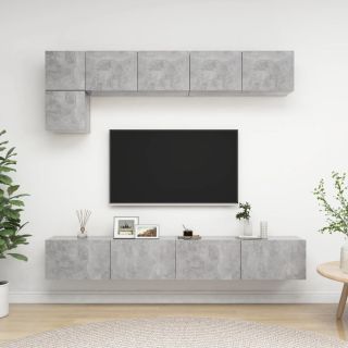 5-osaline telerikappide komplekt, betoonhall, tehispuit