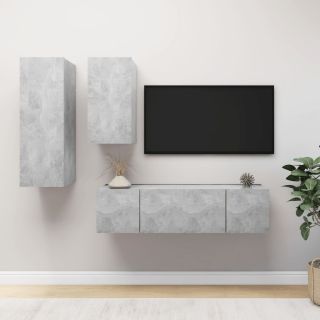 4-osaline telerikappide komplekt, betoonhall, tehispuit