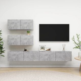 4-osaline telerikappide komplekt, betoonhall, tehispuit