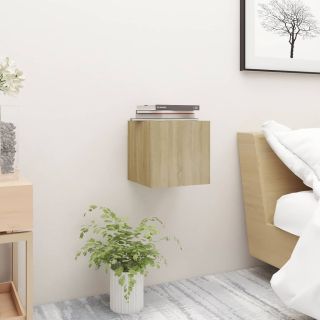 тумбочка прикроватная, дуб сонома, 30,5x30x30 см, искусственное дерево