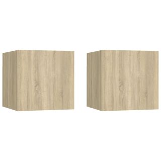 öökapid 2 tk, Sonoma tamm, 30,5x30x30 cm, tehispuit