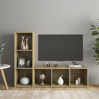 telerikapid 2 tk, Sonoma tamm, 107x35x37 cm, tehispuit