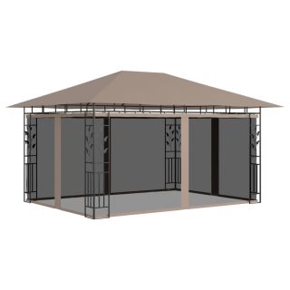 Укрытие с москитной сеткой, 4x3x2,73 м, коричневато-серое, 180 г/м²