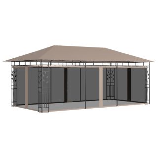 Укрытие с москитной сеткой, 6x3x2,73 м, коричневато-серое, 180 г/м²