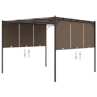 varjualune küljekardinaga 3 x 3 x 2,25 m pruunikashall