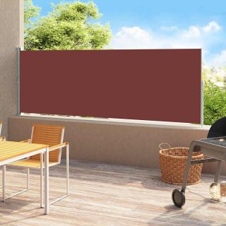 выдвижная боковая стенка патио, 180 x 500 см, коричневая