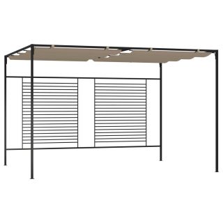 varjualune sissetõmmatava katusega, 3x4x2,3 m, pruunikashall