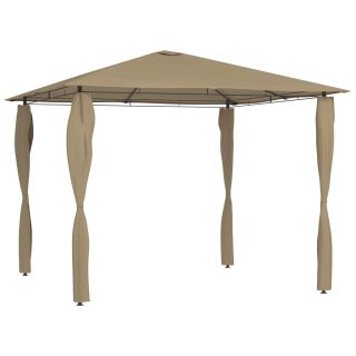беседка с чехлами для столбов 3 x 3 x 2,6 м, коричневато-серая, 160 г/м²